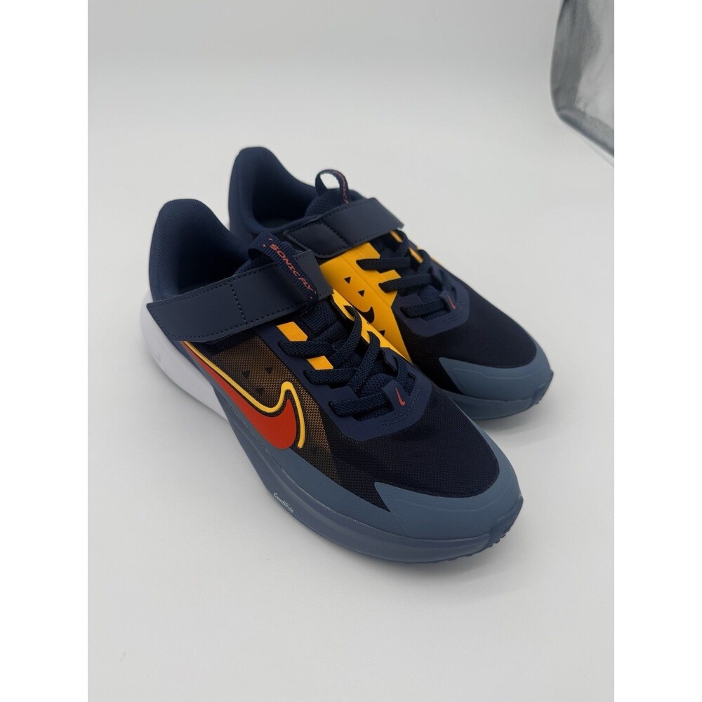 Nike Sonic Fly FZ0017-401 Navy Orange Red Running Shoes ComfiRide Youth Size 3